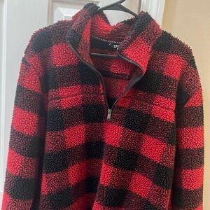 Stoic Red & Black Fleece Jacket